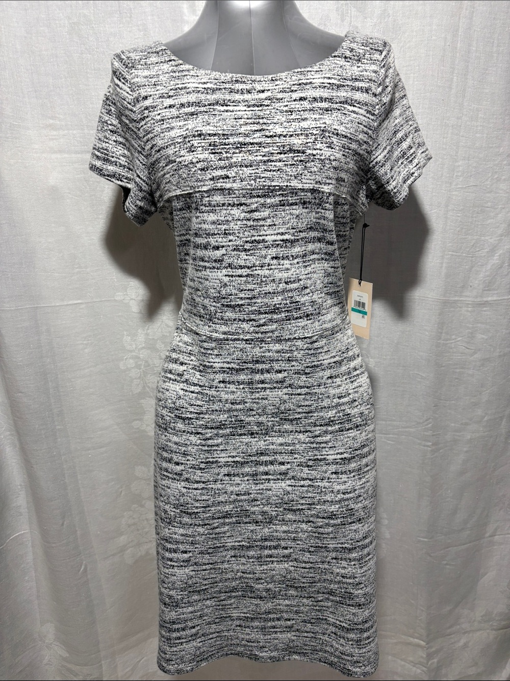 Ivanka Trump Black and White Knit Mini Dress comfort work, trendy travel chic